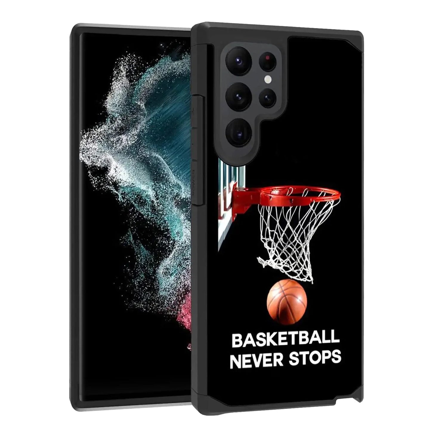 BWOOLL Hybrid Armor Case for Samsung S23 Ultra - Basketball