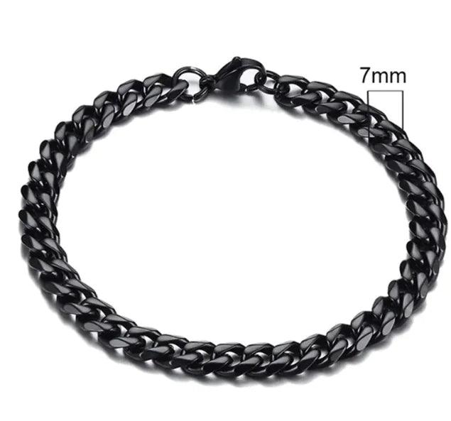 Gold-Tone Stainless Steel Cuban Bracelet 3-11mm