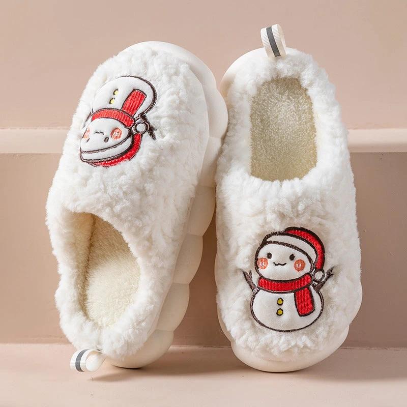 Snowman Slippers - Winter Plush Anti-Slip Couple Home Shoes
