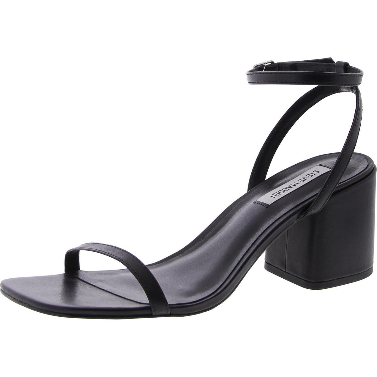 Audrina Black Leather Sandals