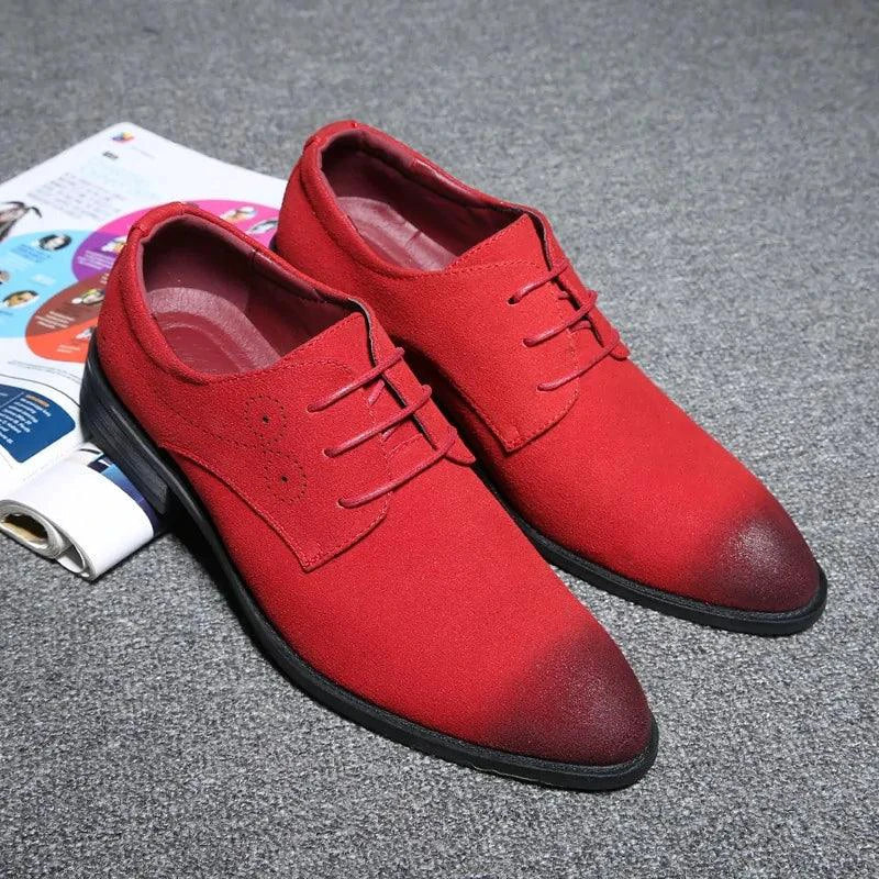 Mandotos Red Pointed Leather Shoes