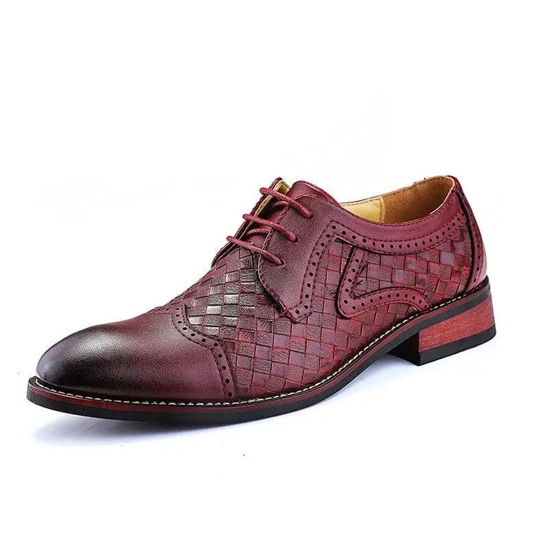 Men's Pointed Leather Dress Shoes - Korean Style Fashion