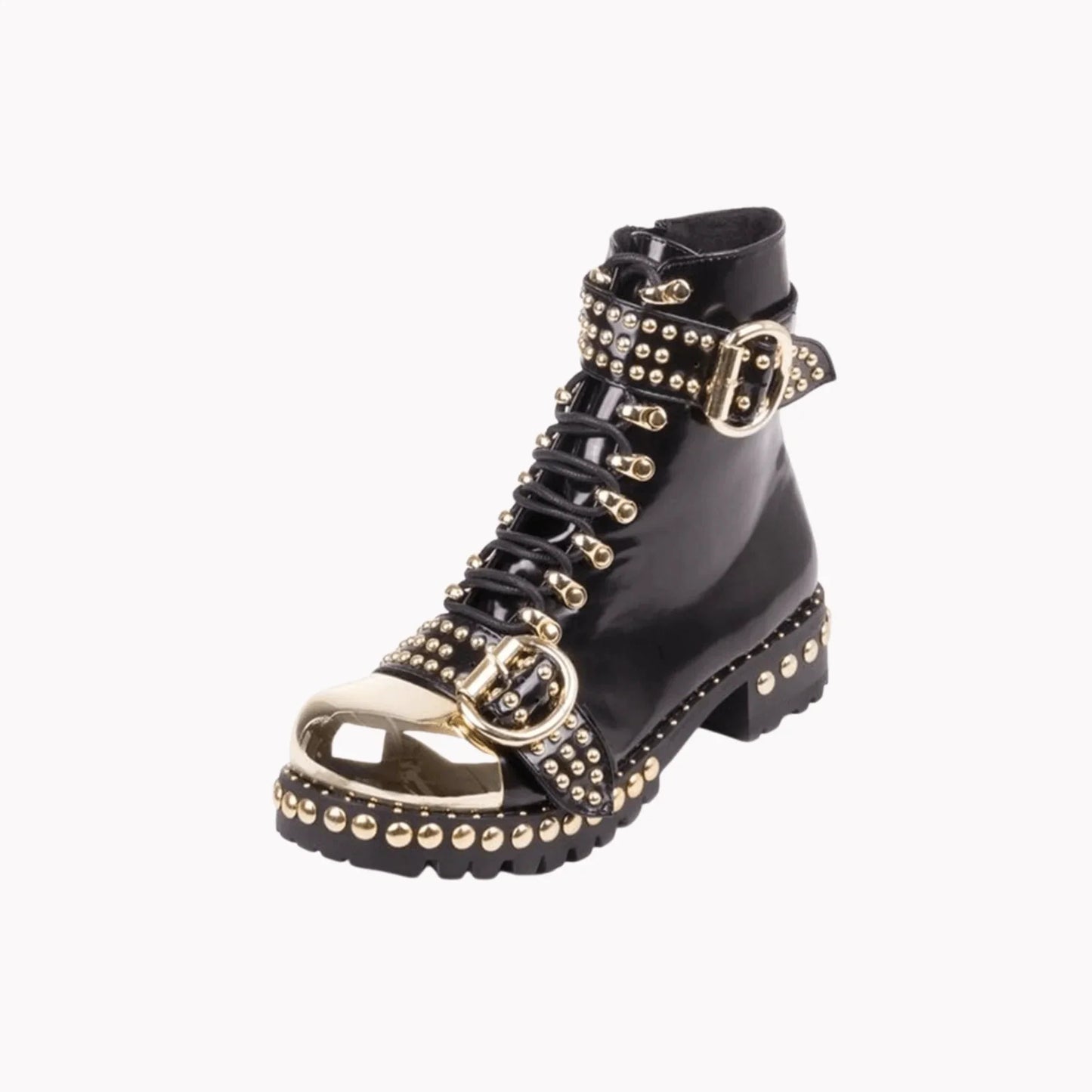 Rugged Studded Buckle Boots