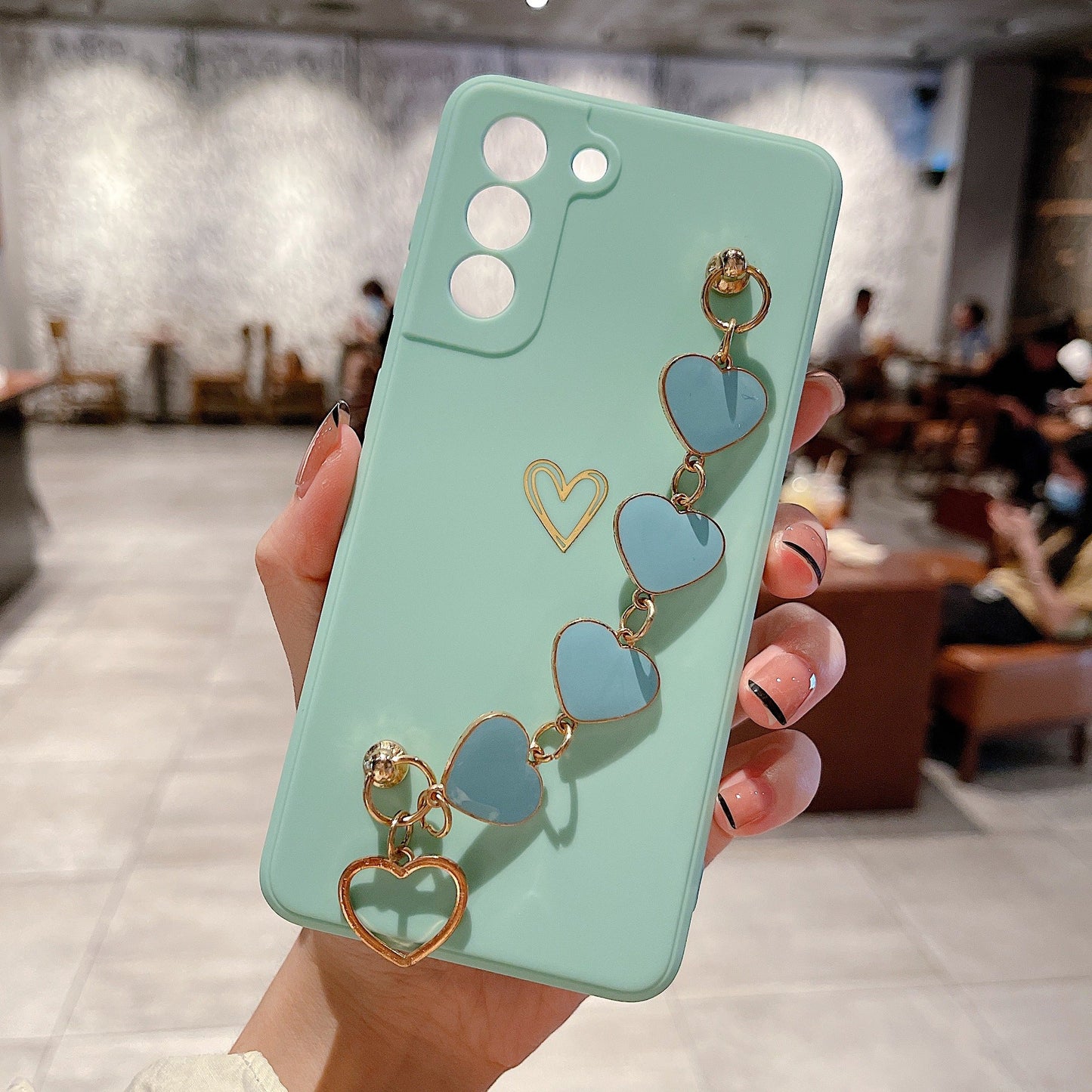 Love Chain Phone Case Bronzing Hollow Drop Resistant