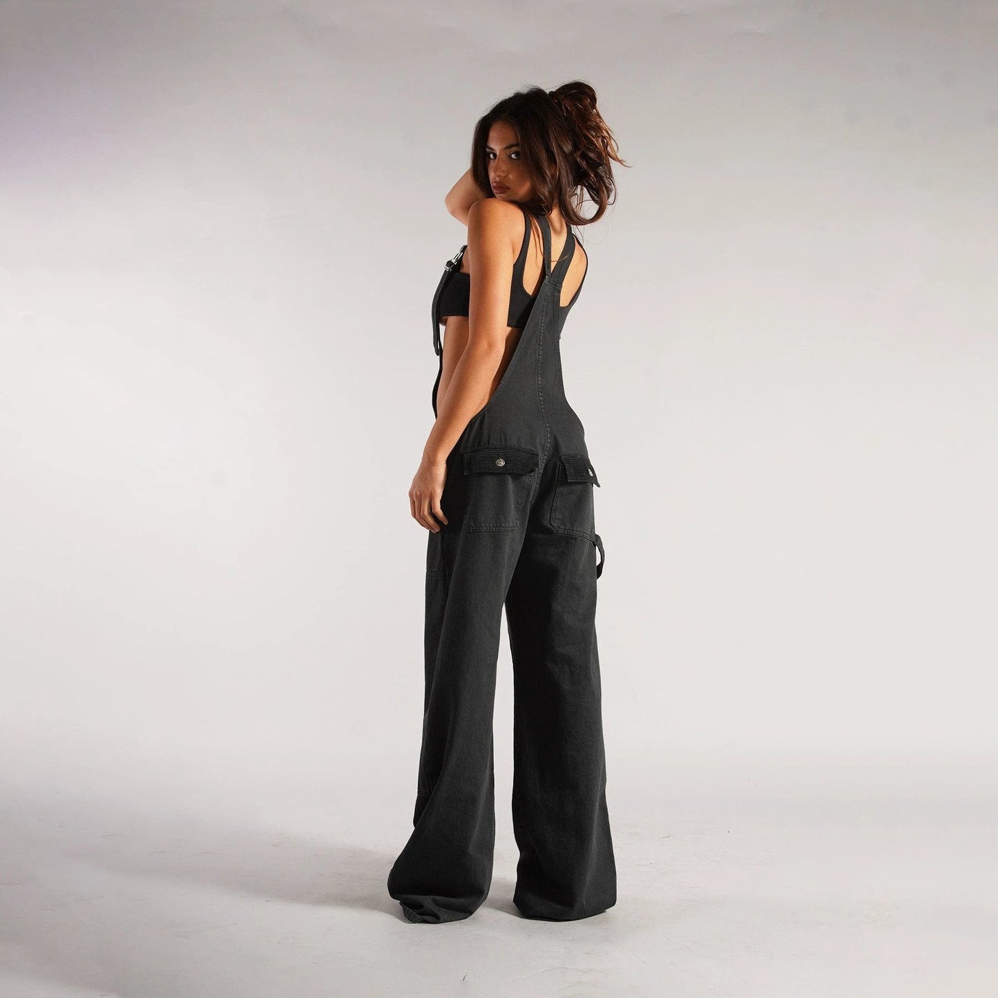 Y2K Denim Overalls - Zipper Suspender Jumpsuit Streetwear