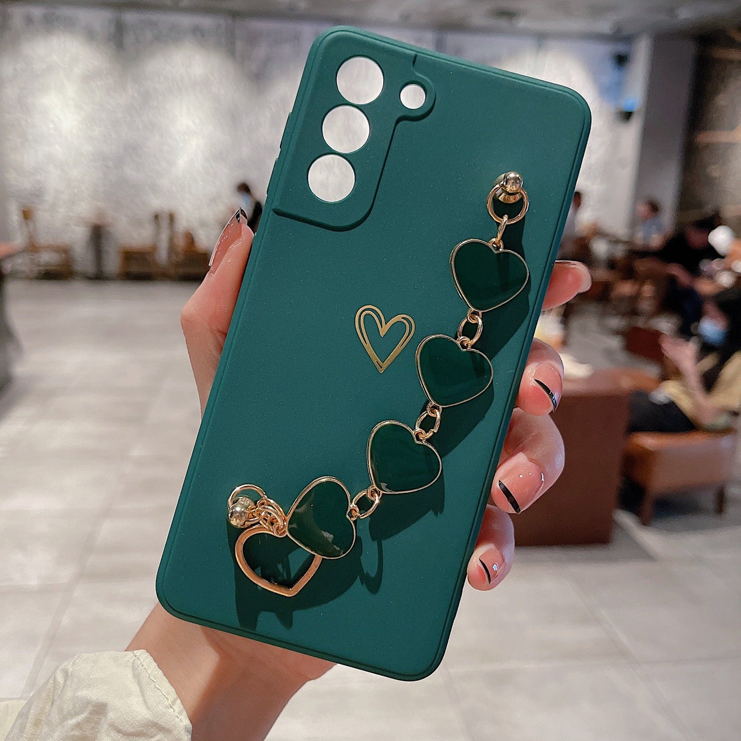 Love Chain Phone Case Bronzing Hollow Drop Resistant