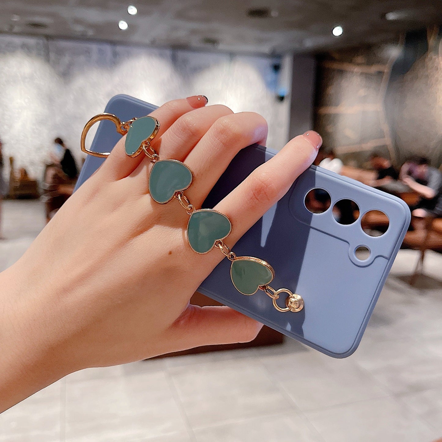 Love Chain Phone Case Bronzing Hollow Drop Resistant
