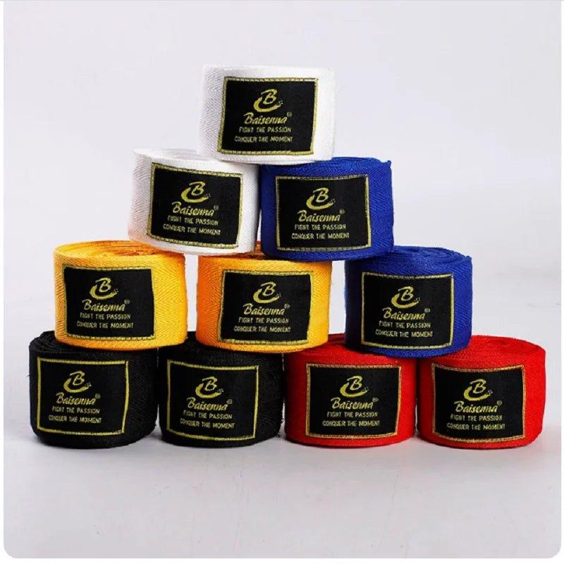2PCS 1.5/2/3/5M Boxing Training Bandages Cotton Sports Bandages Sanda Kick Boxing Mma Hand Gloves Wraps Belt Boxing Sports Strap