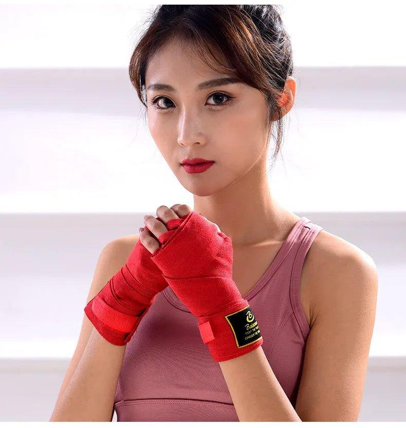 2PCS 1.5/2/3/5M Boxing Training Bandages Cotton Sports Bandages Sanda Kick Boxing Mma Hand Gloves Wraps Belt Boxing Sports Strap