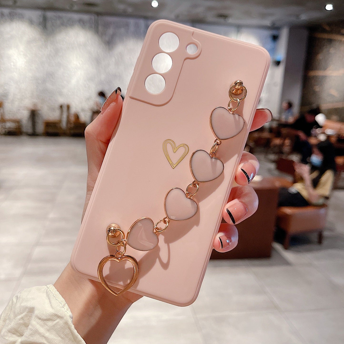 Love Chain Phone Case Bronzing Hollow Drop Resistant