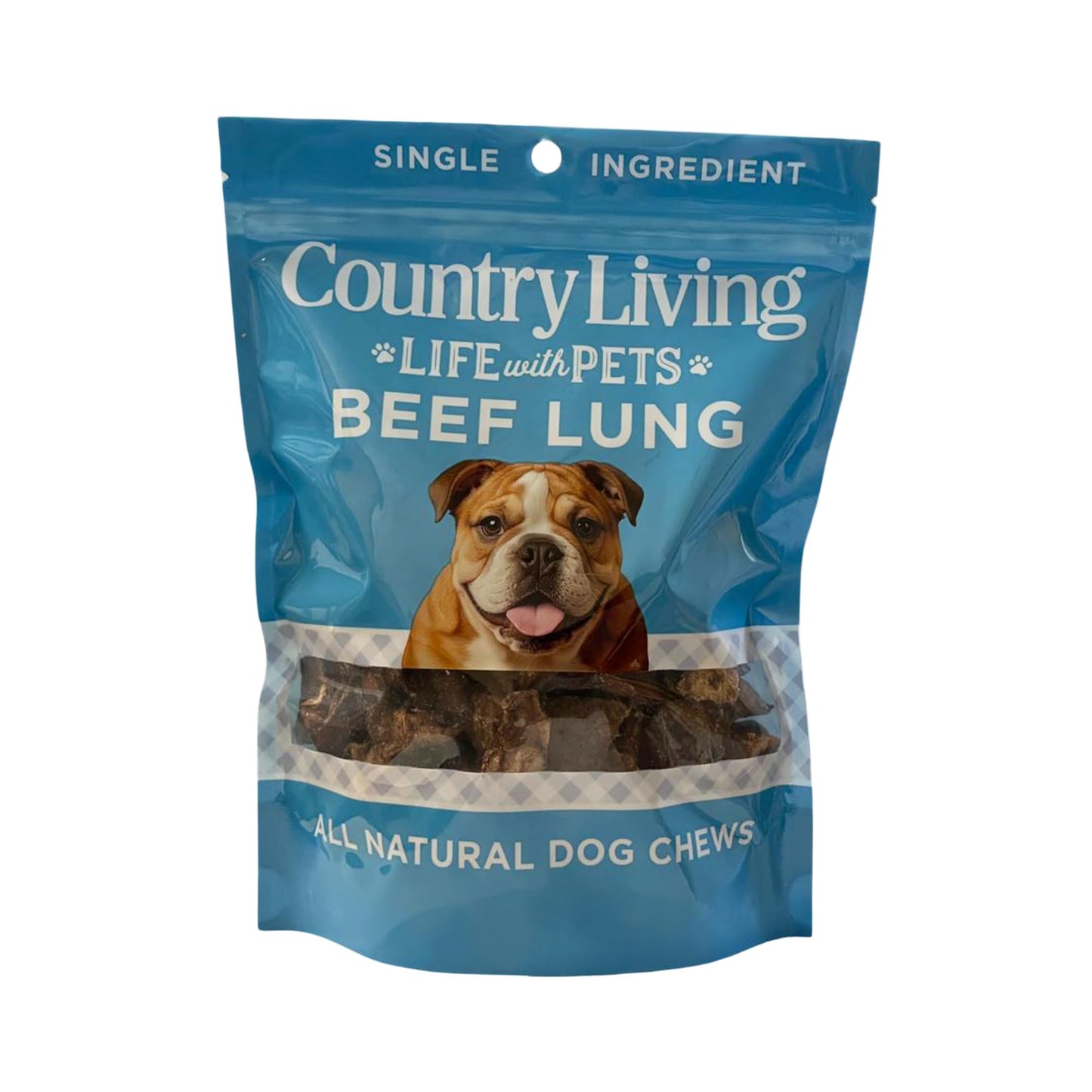 Country Living 4”-6” Beef Lung Slices Dog Treats – 8oz Bag – 100% Natural, Single-Ingredient, High-Protein, Grain-Free Dog Treats – Crunchy & Lightweight