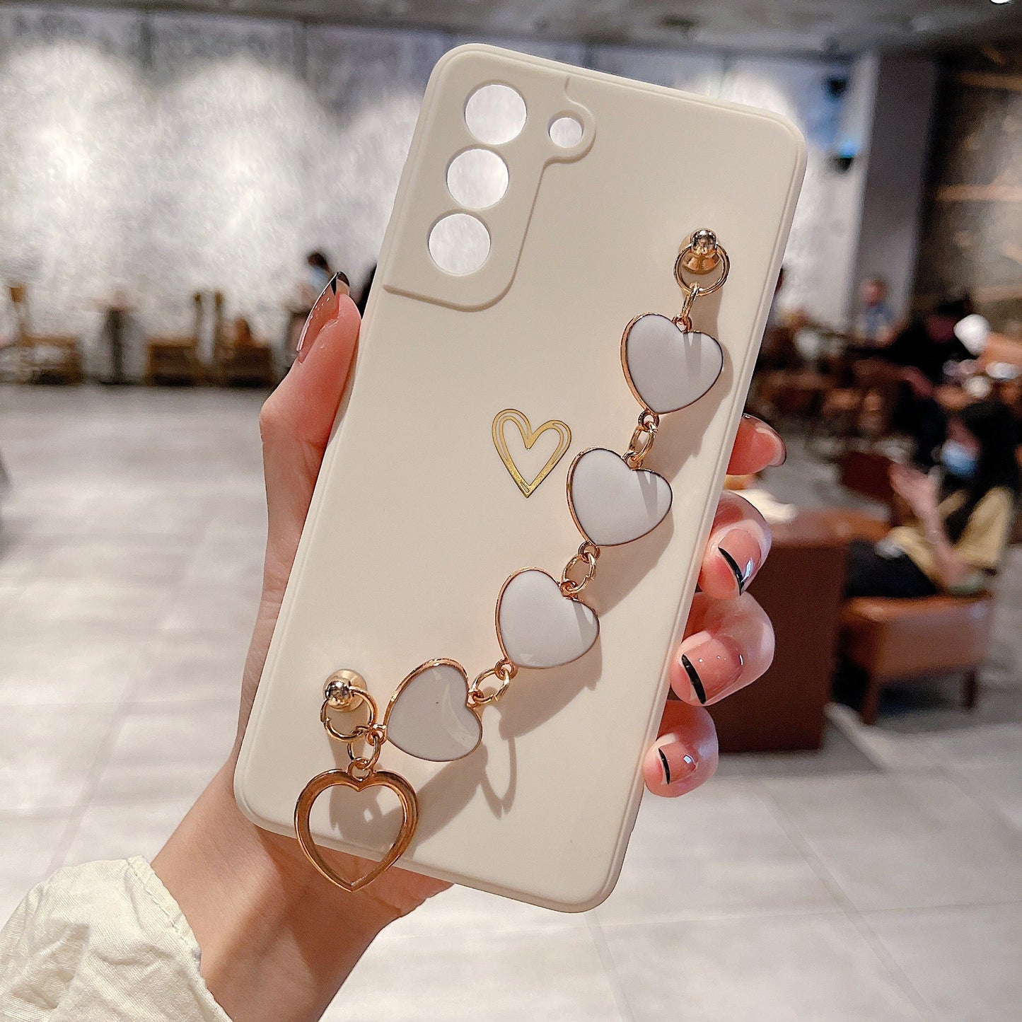 Love Chain Phone Case Bronzing Hollow Drop Resistant