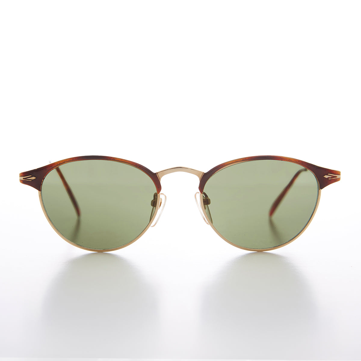 Delicate Browline Oval Lens Vintage Sunglass - Kaia
