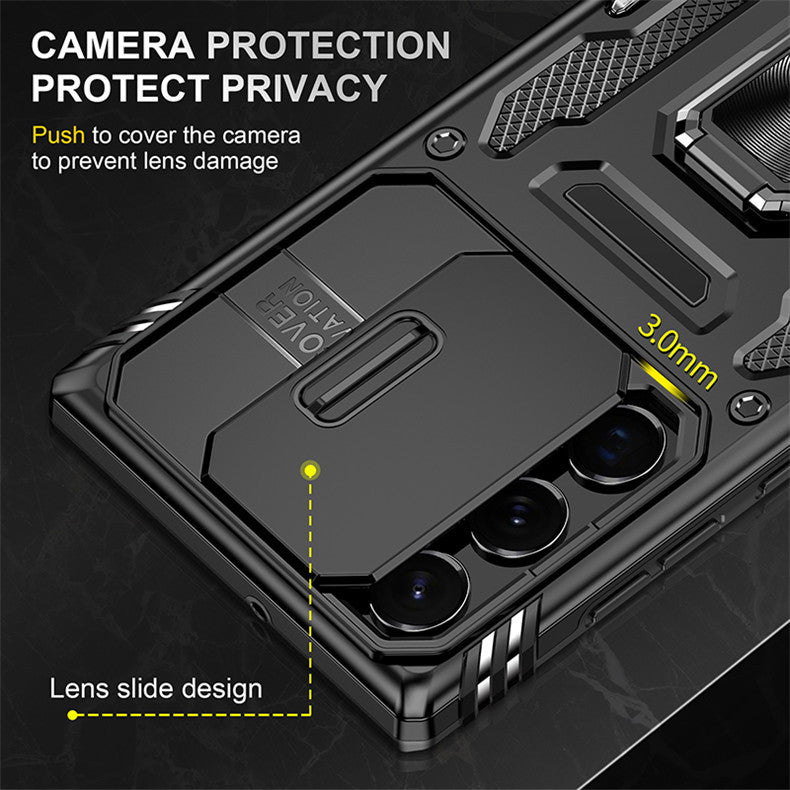 Sliding Window Ring Bracket Multifunctional Phone Case