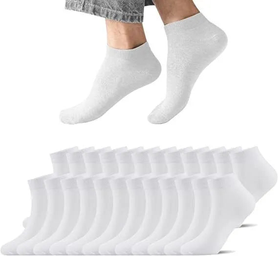 Ankle Socks Unisex Classic Premium Cotton Mens Womens Solid Low Cut Size 9-13