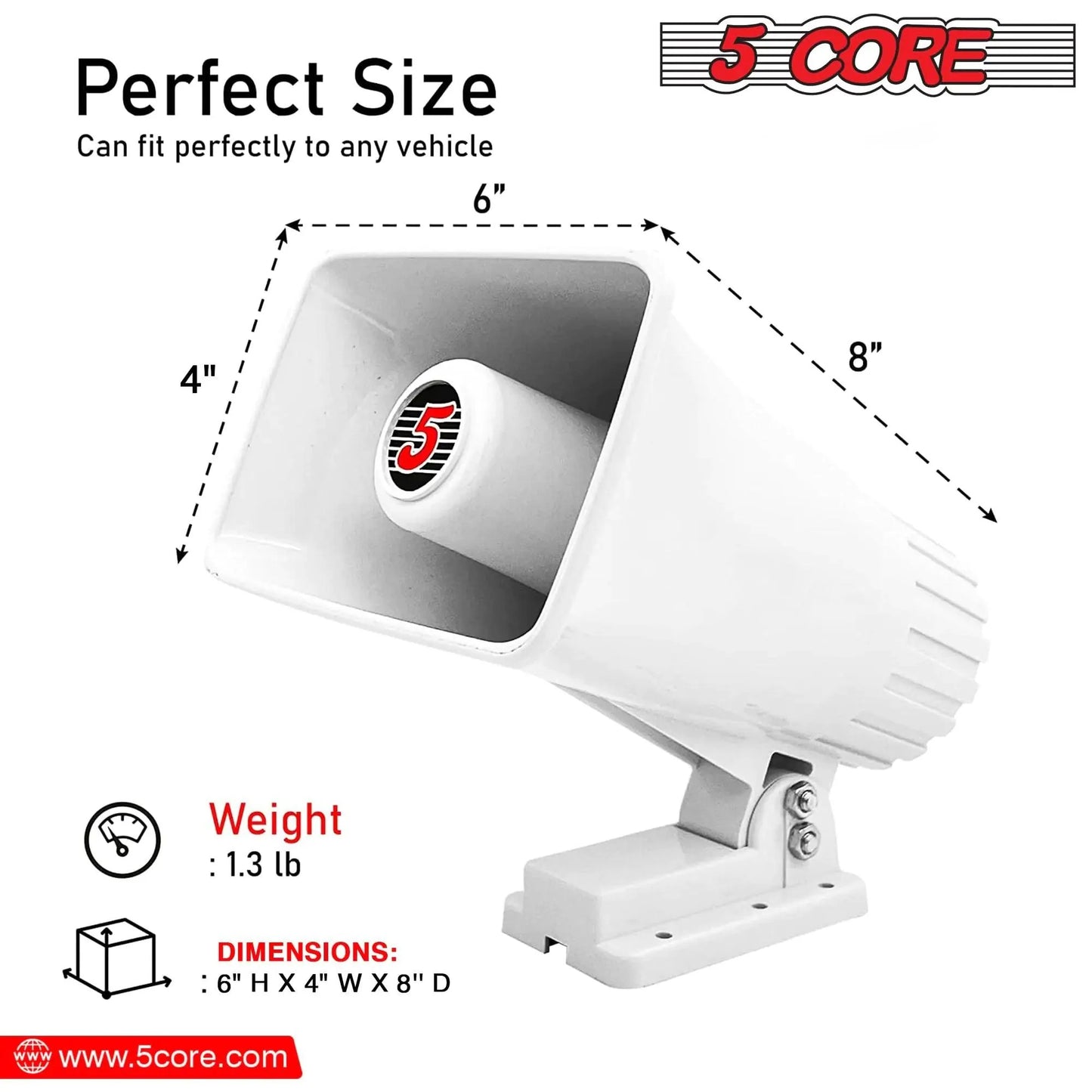 5Core Universal PA Horn Speaker 50W 6x4