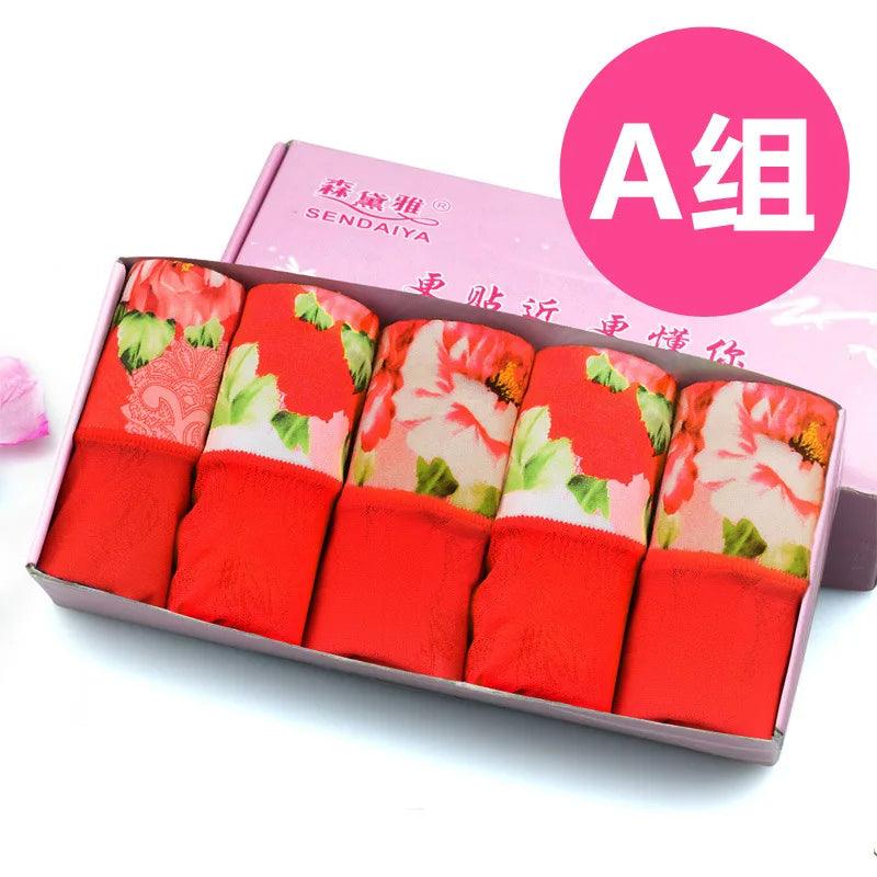 5Pcs Print Panties Women's Underwear Cute Cotton Panties Plus Size Briefs Girl Ladies Lingeries Panty Sexy Underpants For  Women