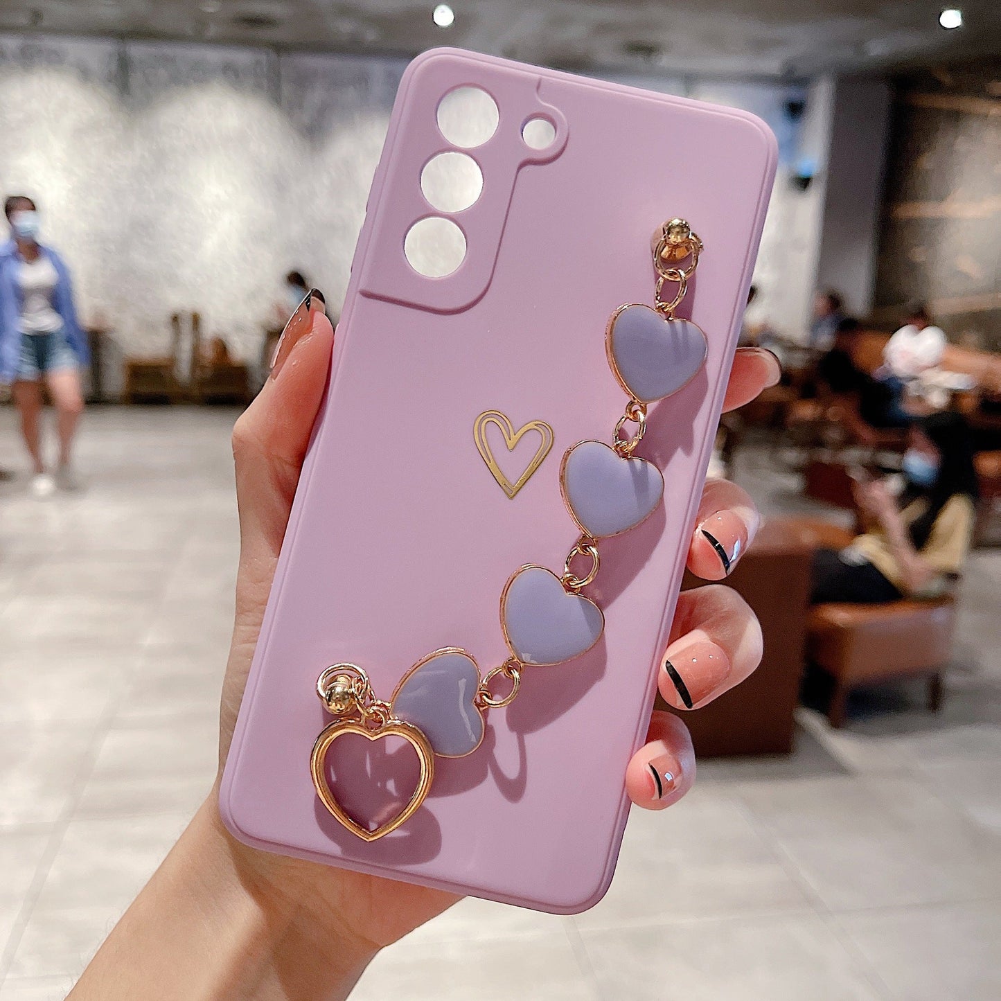 Love Chain Phone Case Bronzing Hollow Drop Resistant