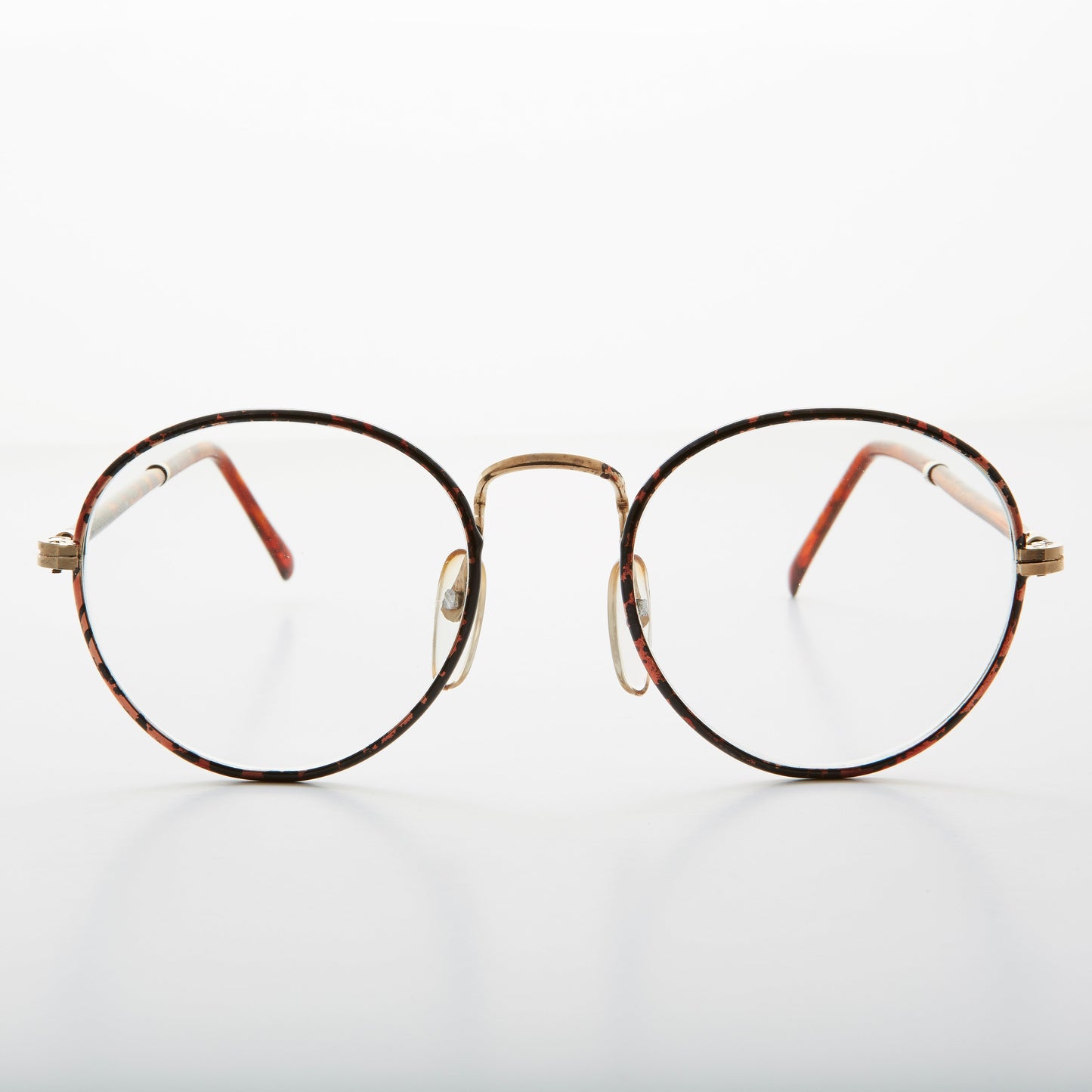 Preppy Round Clear Glass Lens Vintage Glasses - Alex
