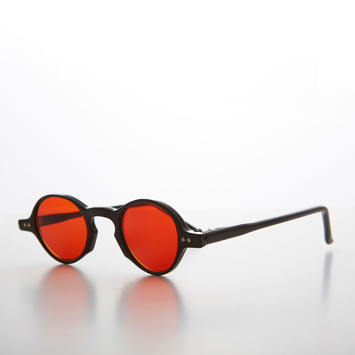 Small Spectacle Sunglass with Color Tinted Lens - Augie