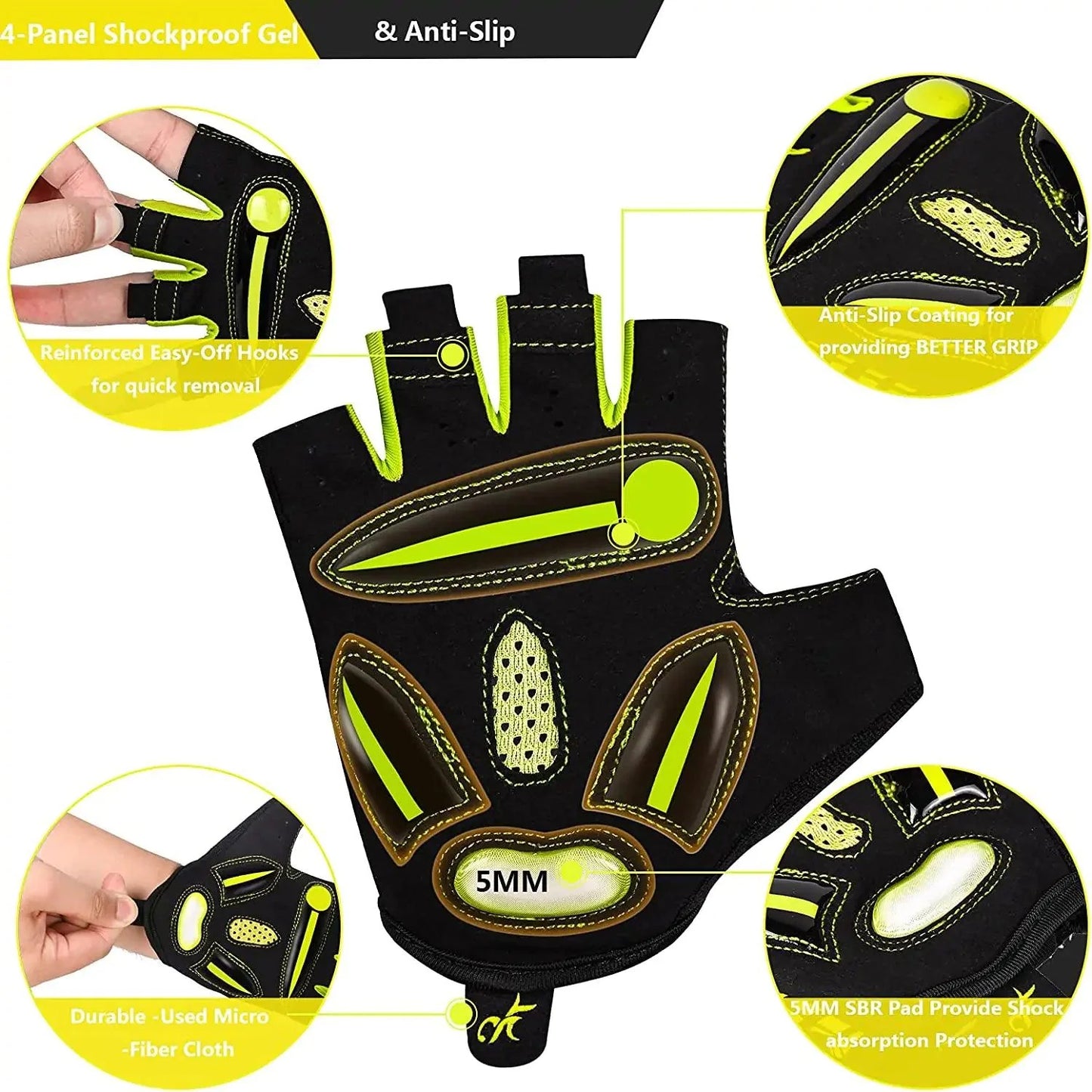 RideGuard Half Finger Cycling Gloves