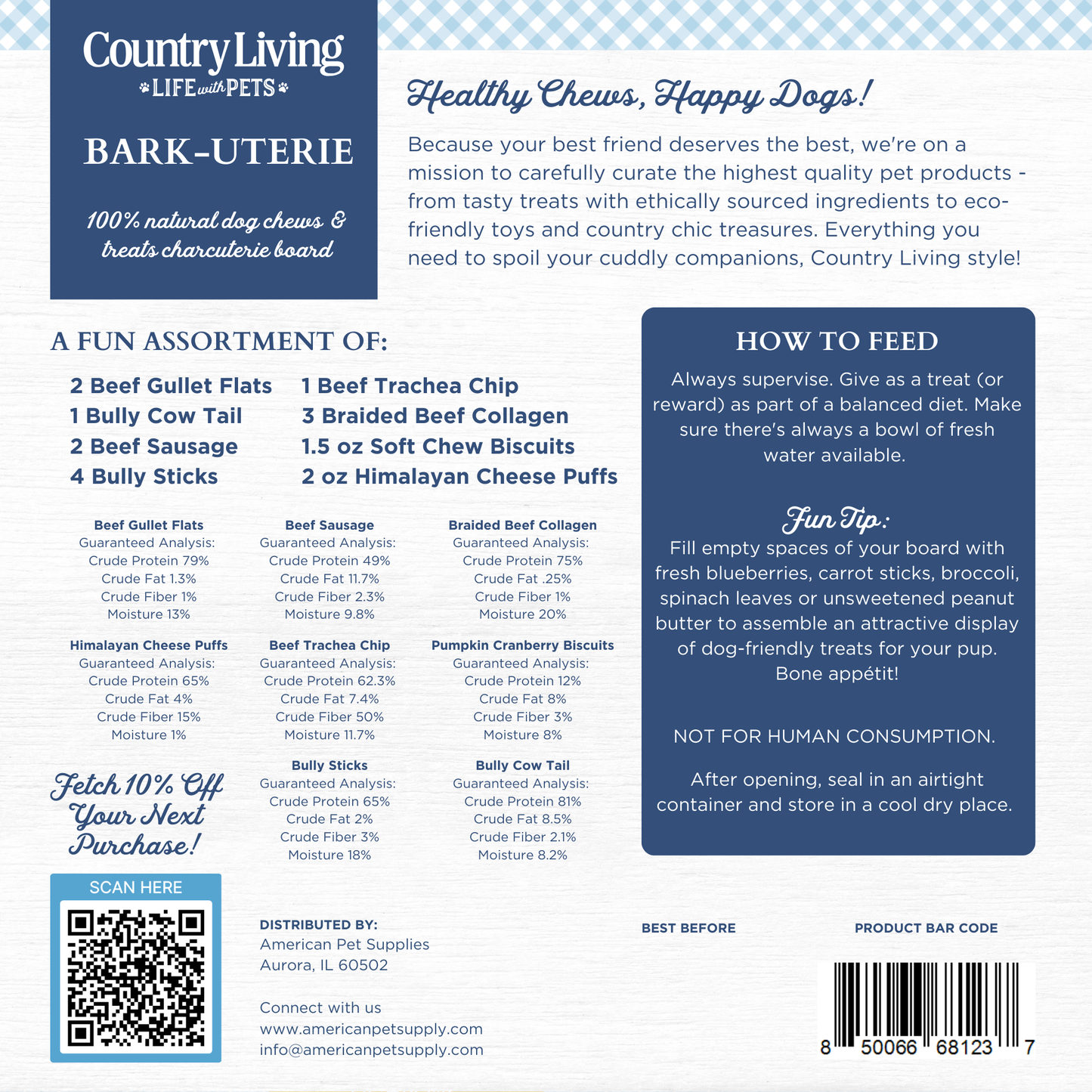 Bark-Uterie Board –  Charcuterie-Inspired Natural Dog Treats Selection