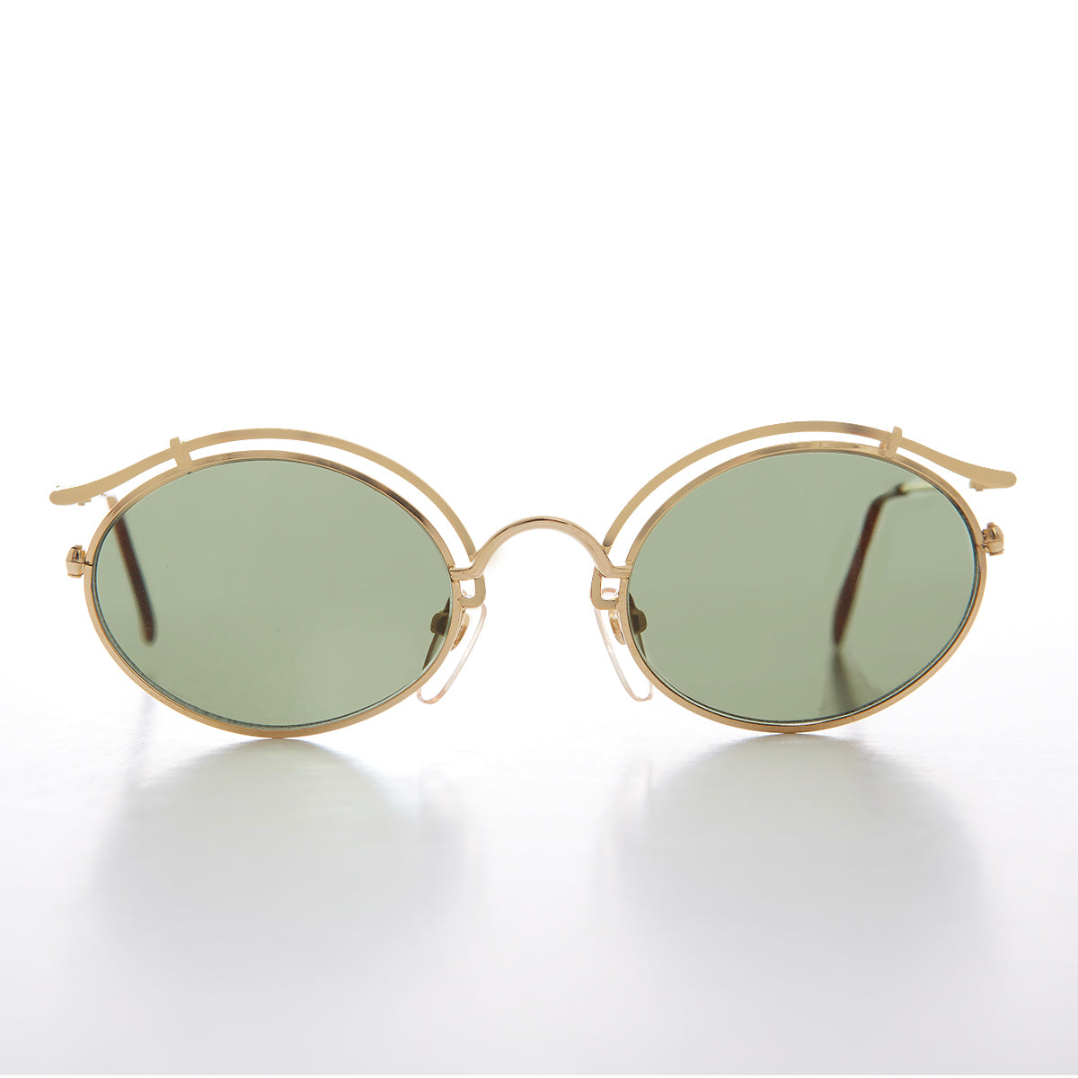 Gold Oval Eyelid Vintage Sunglasses  - Cohen