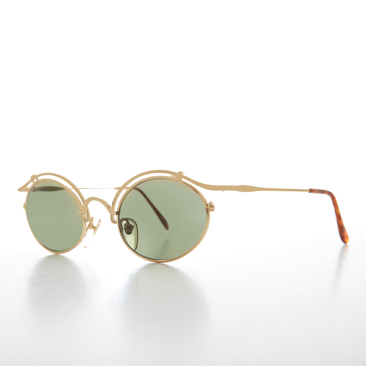 Gold Oval Eyelid Vintage Sunglasses  - Cohen