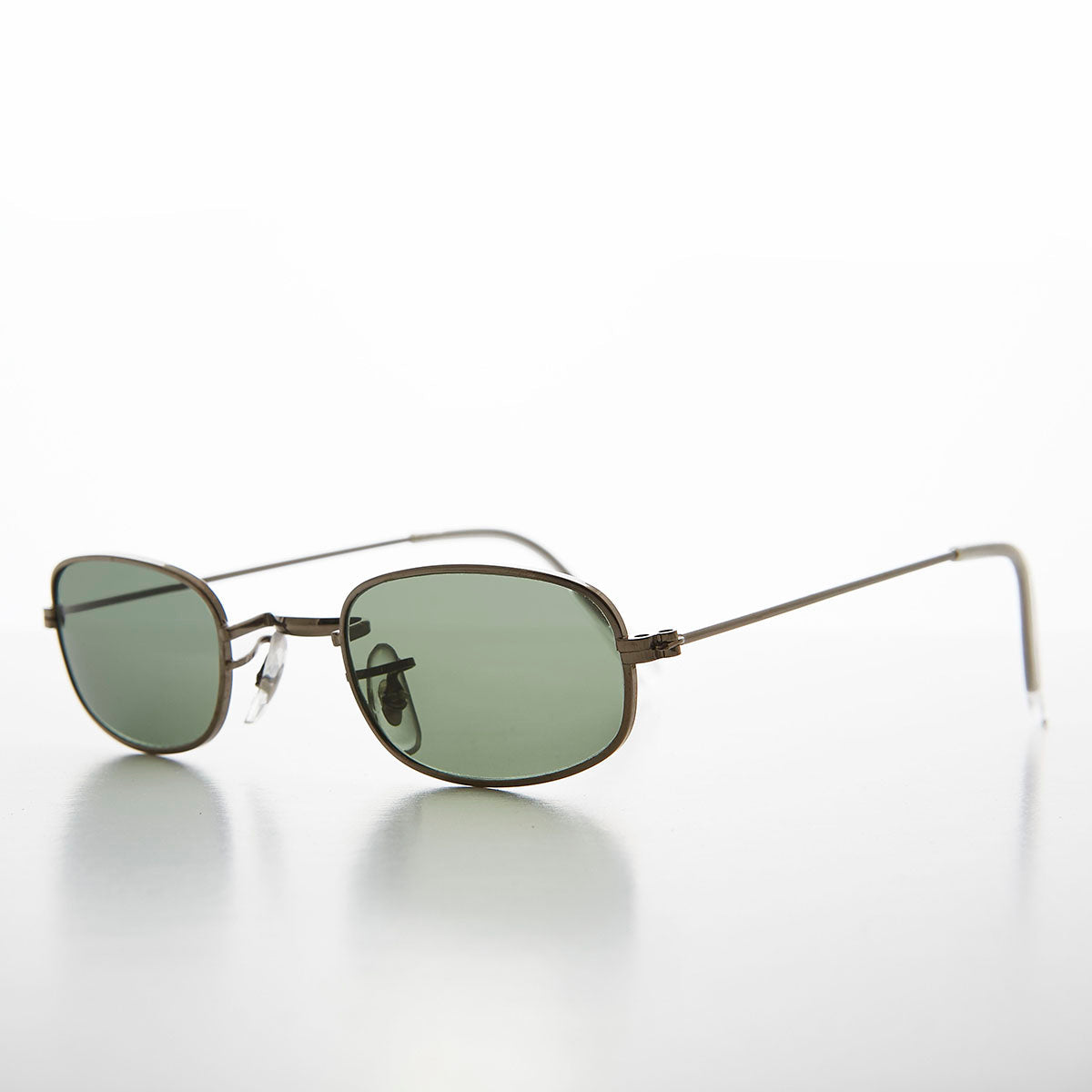 Rectangular Frame 90s Vintage Sunglass with Glass Lens - Declan