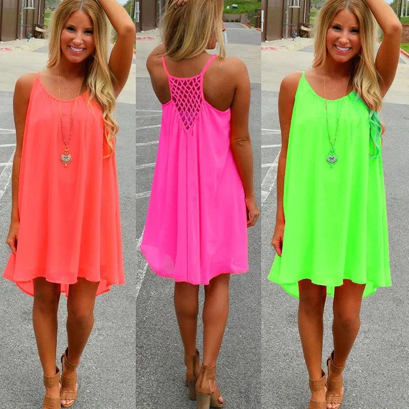 Seaside Dream Chiffon Sundress - Effortless Elegance for Sunny Days