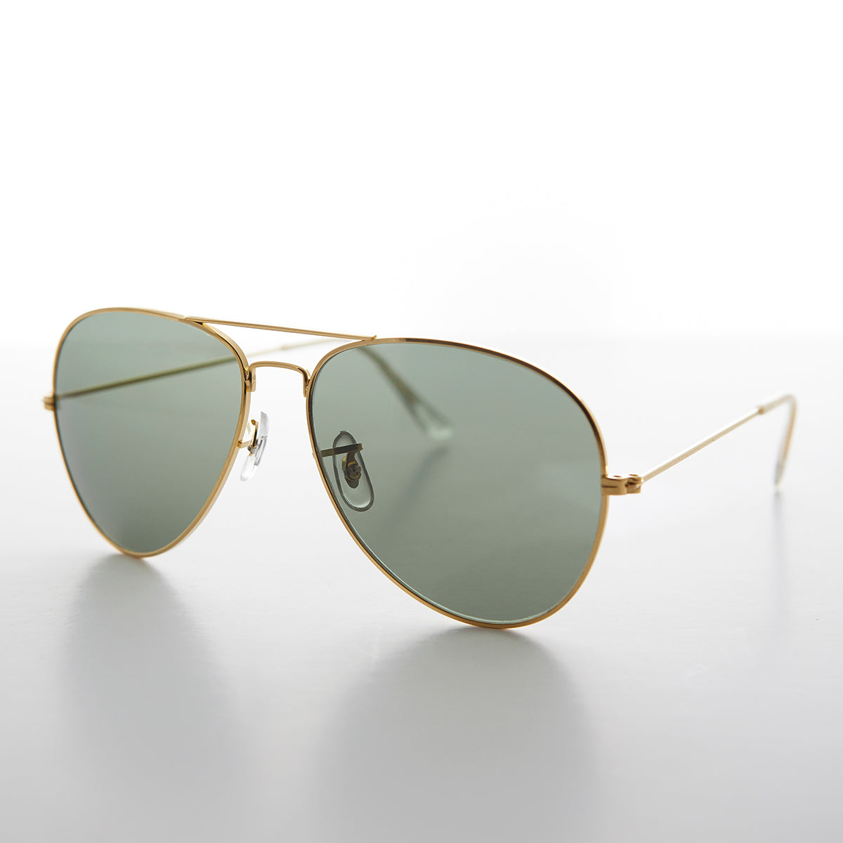 Vintage Metal Aviator Sunglass with Glass Lens - Hughes
