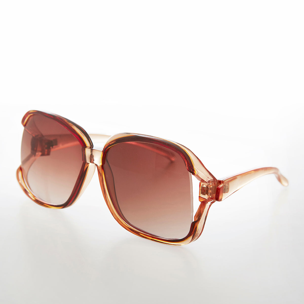 Oversized Square Clear Frame Vintage Sunglasses - Ibiza 1