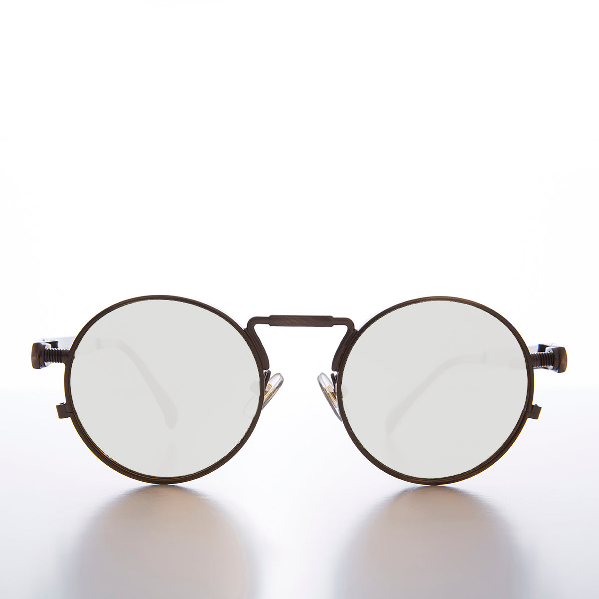 Round Bronze Metal Goth Steampunk Sunglass - Ivan 3