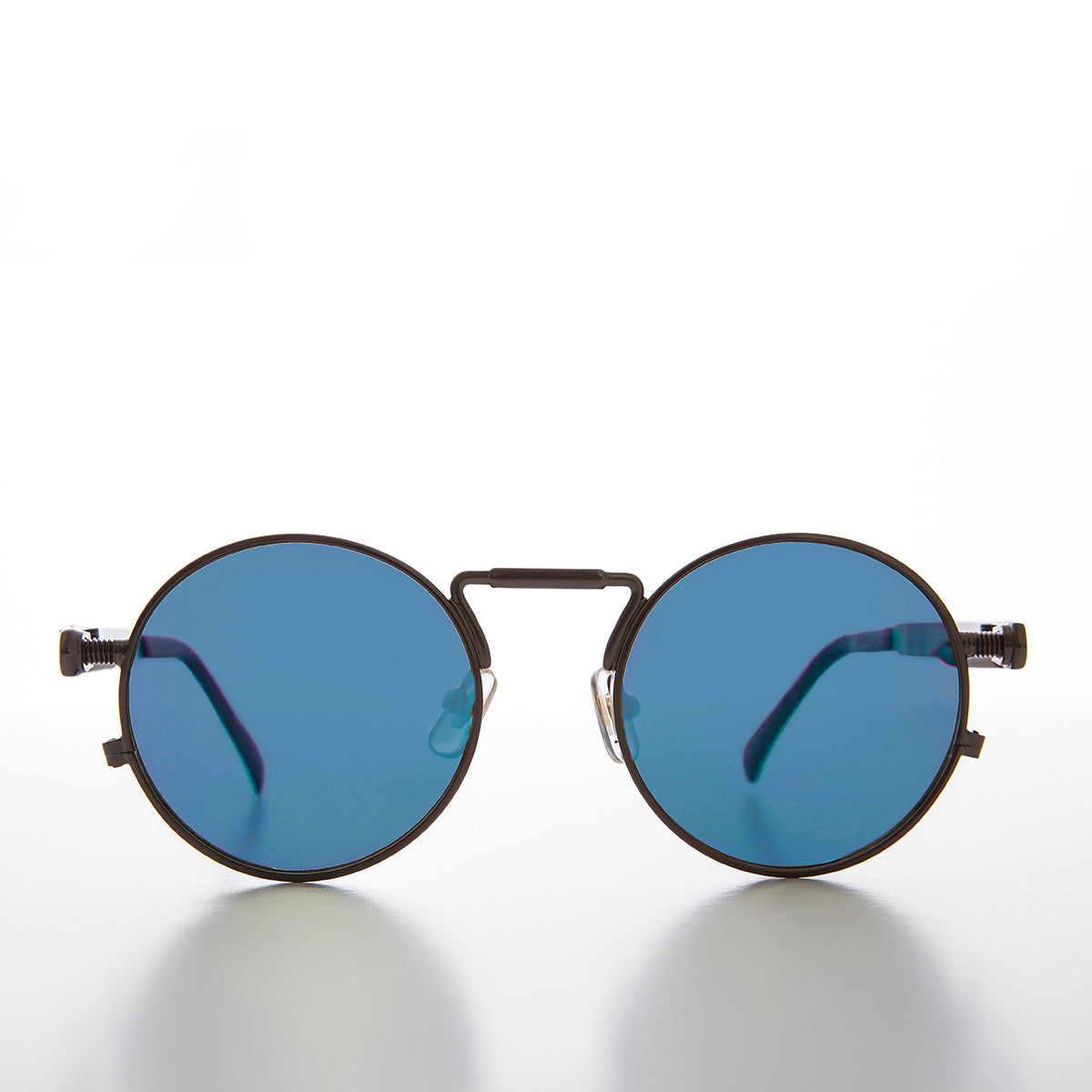 Round Gunmetal Metal Goth Steampunk Sunglass - Ivan 5