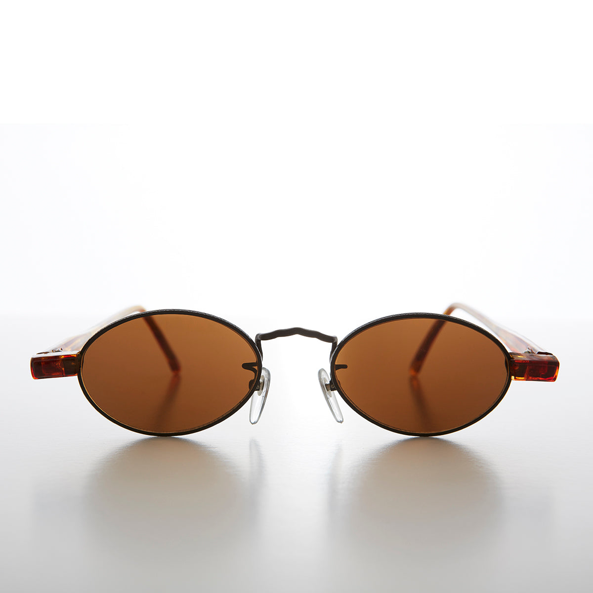 Small Oval Spectacle Style Vintage Sunglasses - Larkin