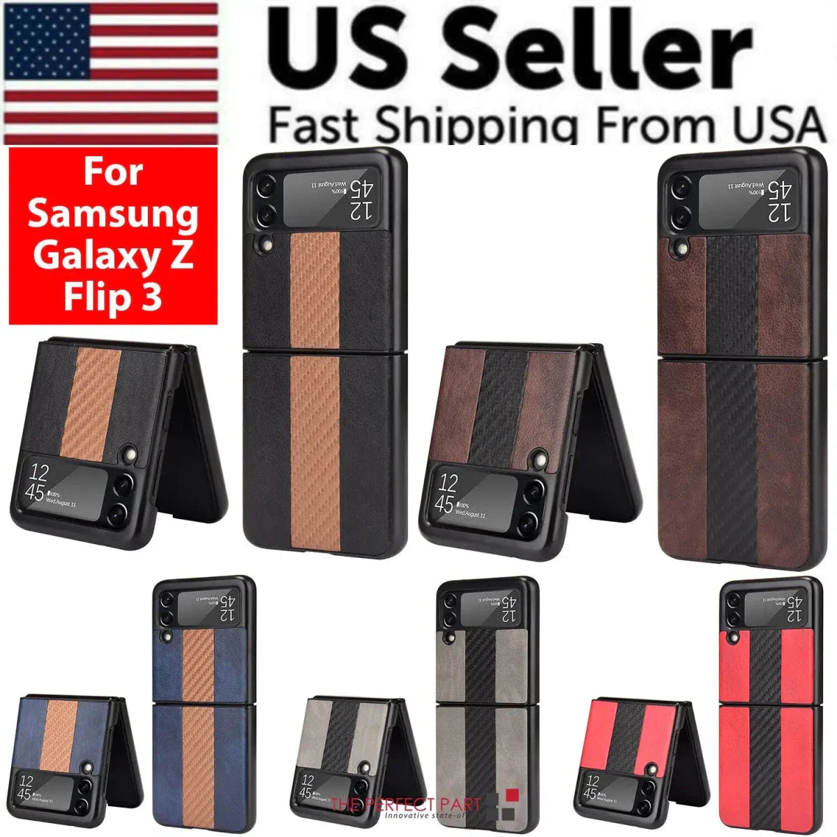 Samsung Z Flip 3 5G Leather Folding Case