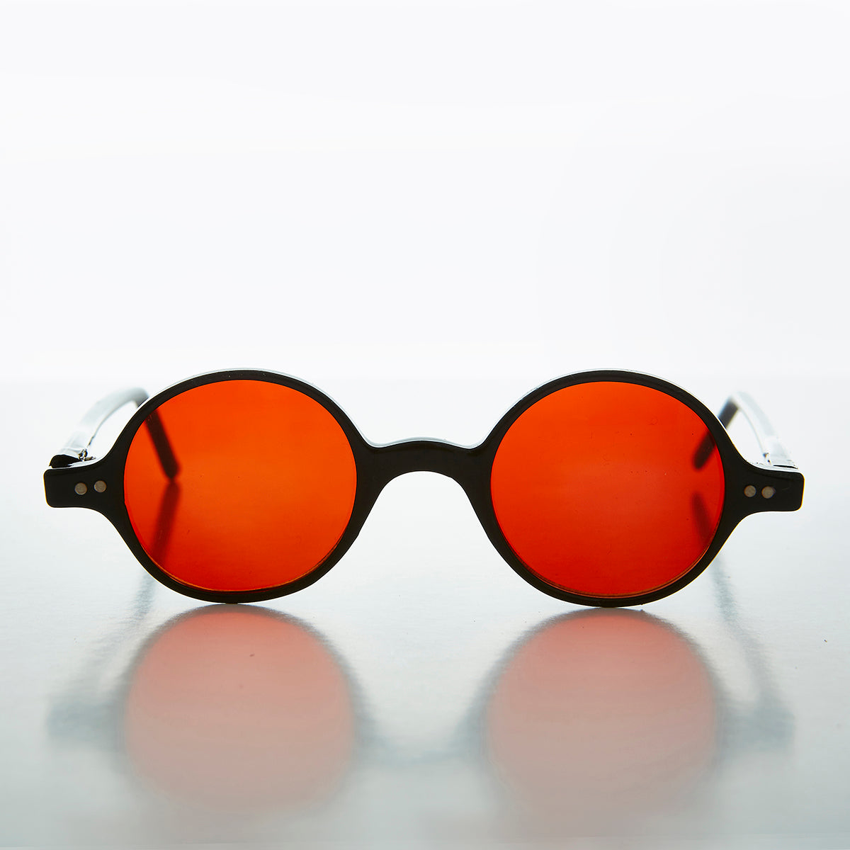 Small Round Spectacle Sunglass with Color Tinted Lens - Owen
