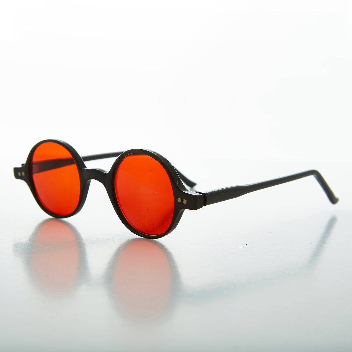 Small Round Spectacle Sunglass with Color Tinted Lens - Owen