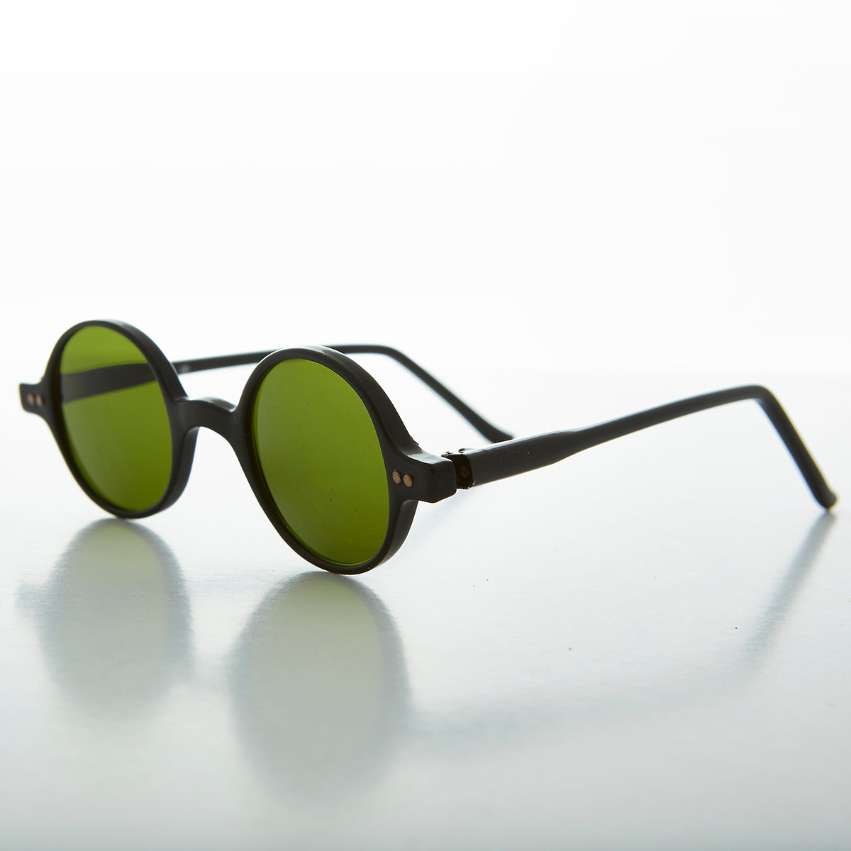 Small Round Spectacle Sunglass with Color Tinted Lens - Owen