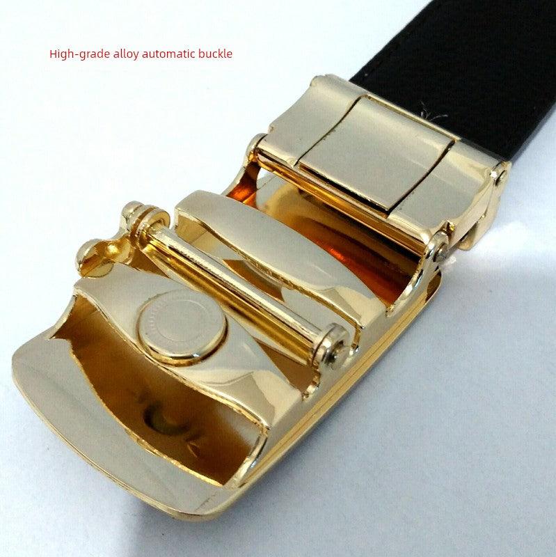 Leopard Sports Car Men's Automatic Buckle Genuine Leather Belt Crocodile Pattern First Layer Cattlehide Leather Fashion Youth Belt Business Belt Men