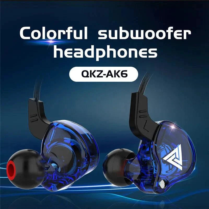 QKZ AK6 HiFi Wired Earphones - Copper Driver with Microphone