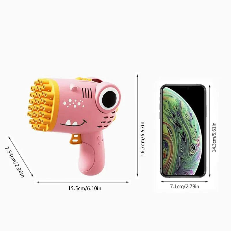 40 Hole Dinosaur Bubble Handheld Bubble Machine Electric Bubble Gun Outdoor Wedding Party Toy