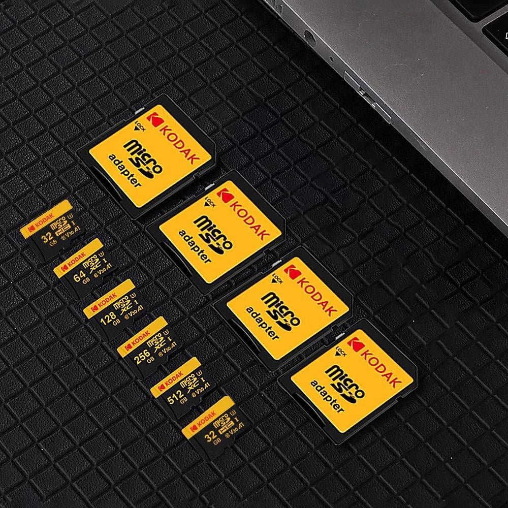 KODAK Micro SD Memory Card 64gb TF Flash 32gb Class10 SD Cards 128gb 256gb 512gb U3 V30 A1 Storage Card for Car Camera PC Phone