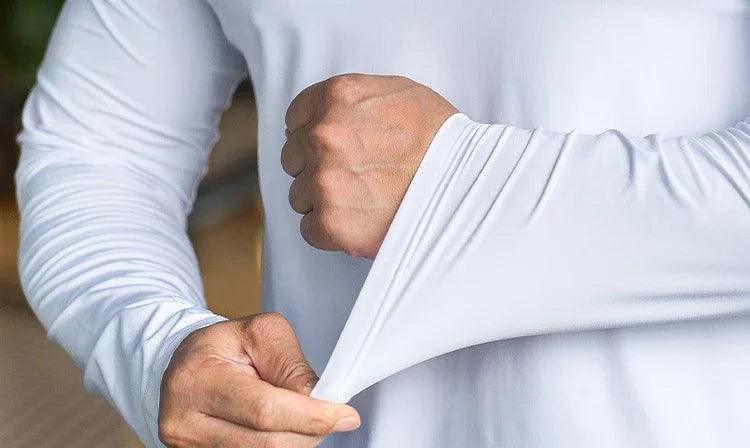 Men's Sports Fitness Long Sleeve Outdoor Badminton Quick Dry Training Shirt Casual Thin Running Top Bodybuilding Sportswear