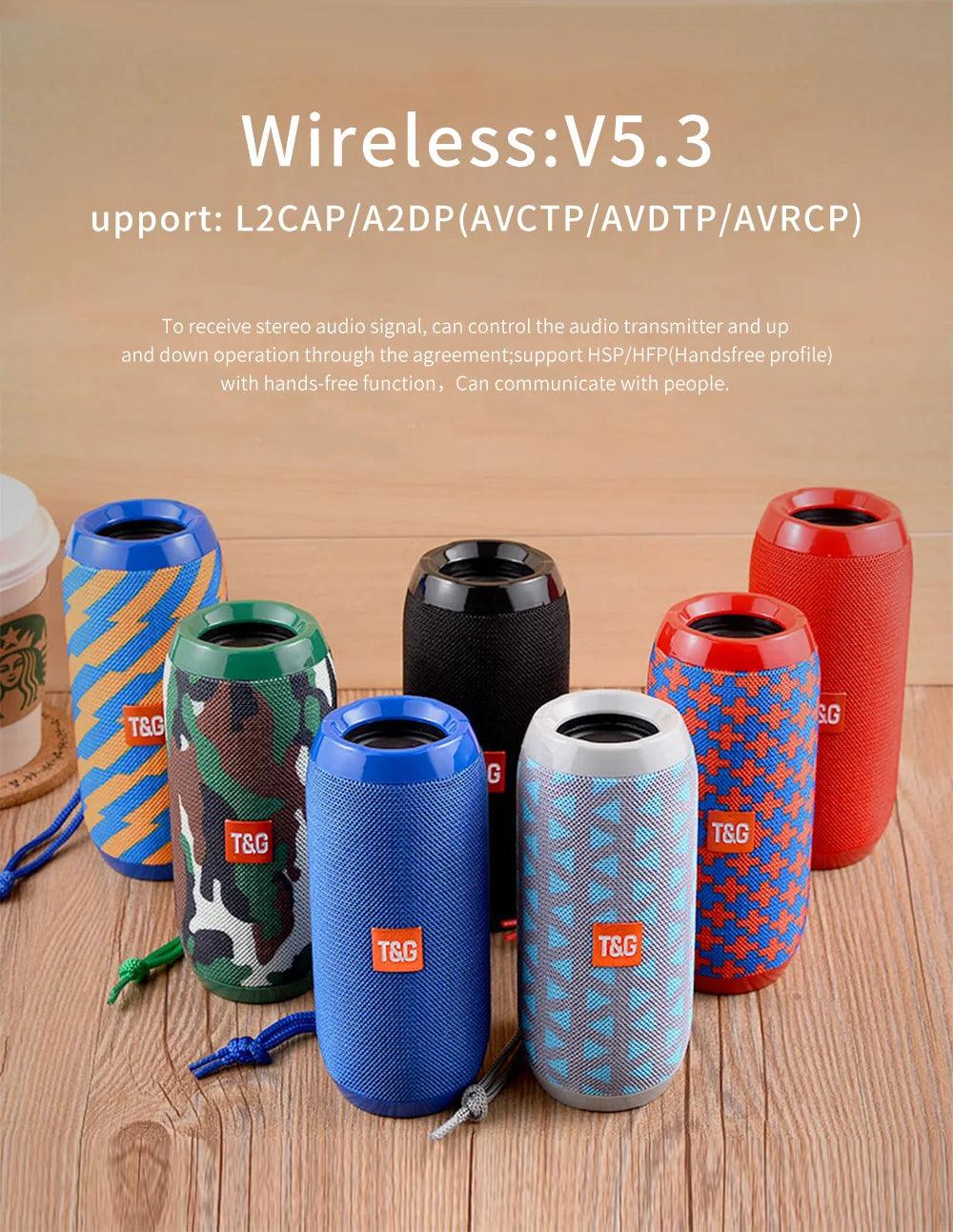 Bluetooth Speaker T&G TG117 Portable TWS Sound Box Waterproof Loudspeaker Outdoor Stereo Surround Speakers Support TF FM Radio