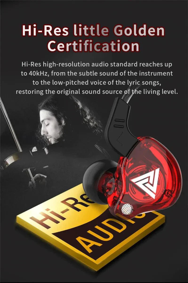 QKZ AK6 HiFi Wired Earphones - Copper Driver with Microphone