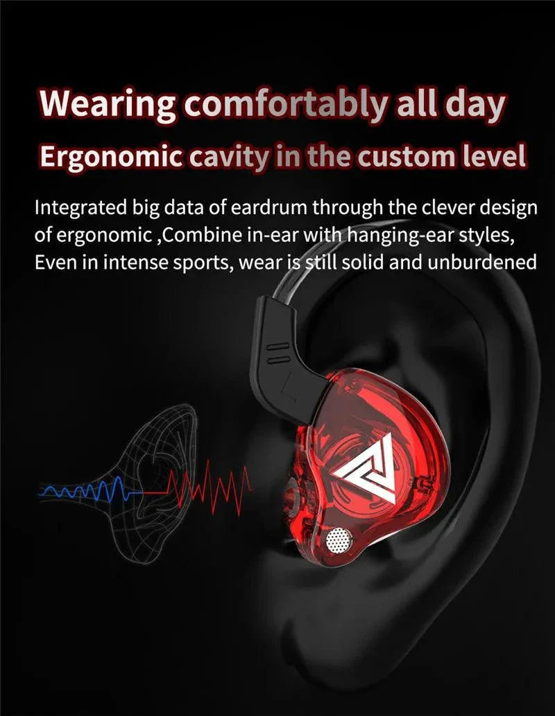 QKZ AK6 HiFi Wired Earphones - Copper Driver with Microphone