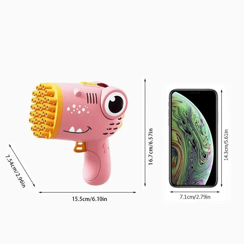 40 Hole Dinosaur Bubble Handheld Bubble Machine Electric Bubble Gun Outdoor Wedding Party Toy