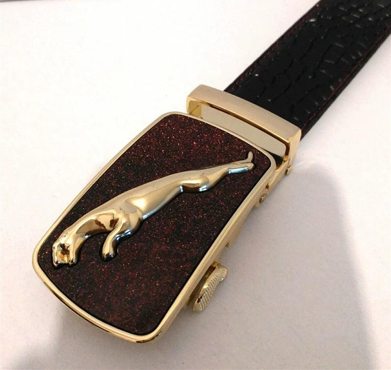 Leopard Sports Car Men's Automatic Buckle Genuine Leather Belt Crocodile Pattern First Layer Cattlehide Leather Fashion Youth Belt Business Belt Men