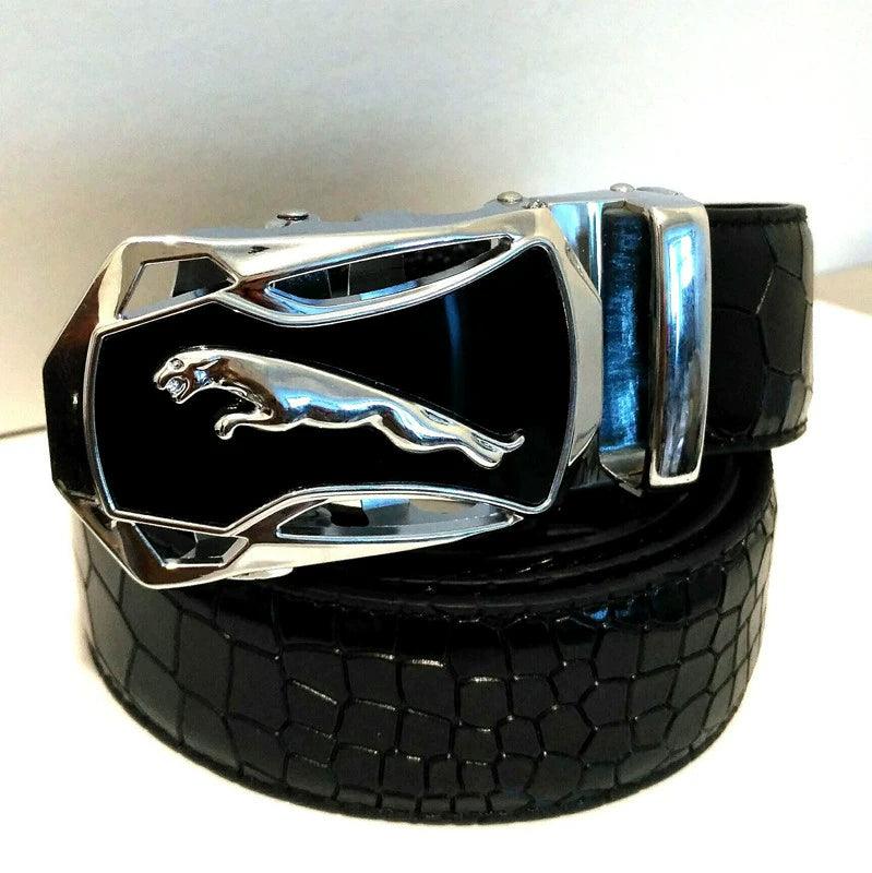 Leopard Sports Car Men's Automatic Buckle Genuine Leather Belt Crocodile Pattern First Layer Cattlehide Leather Fashion Youth Belt Business Belt Men